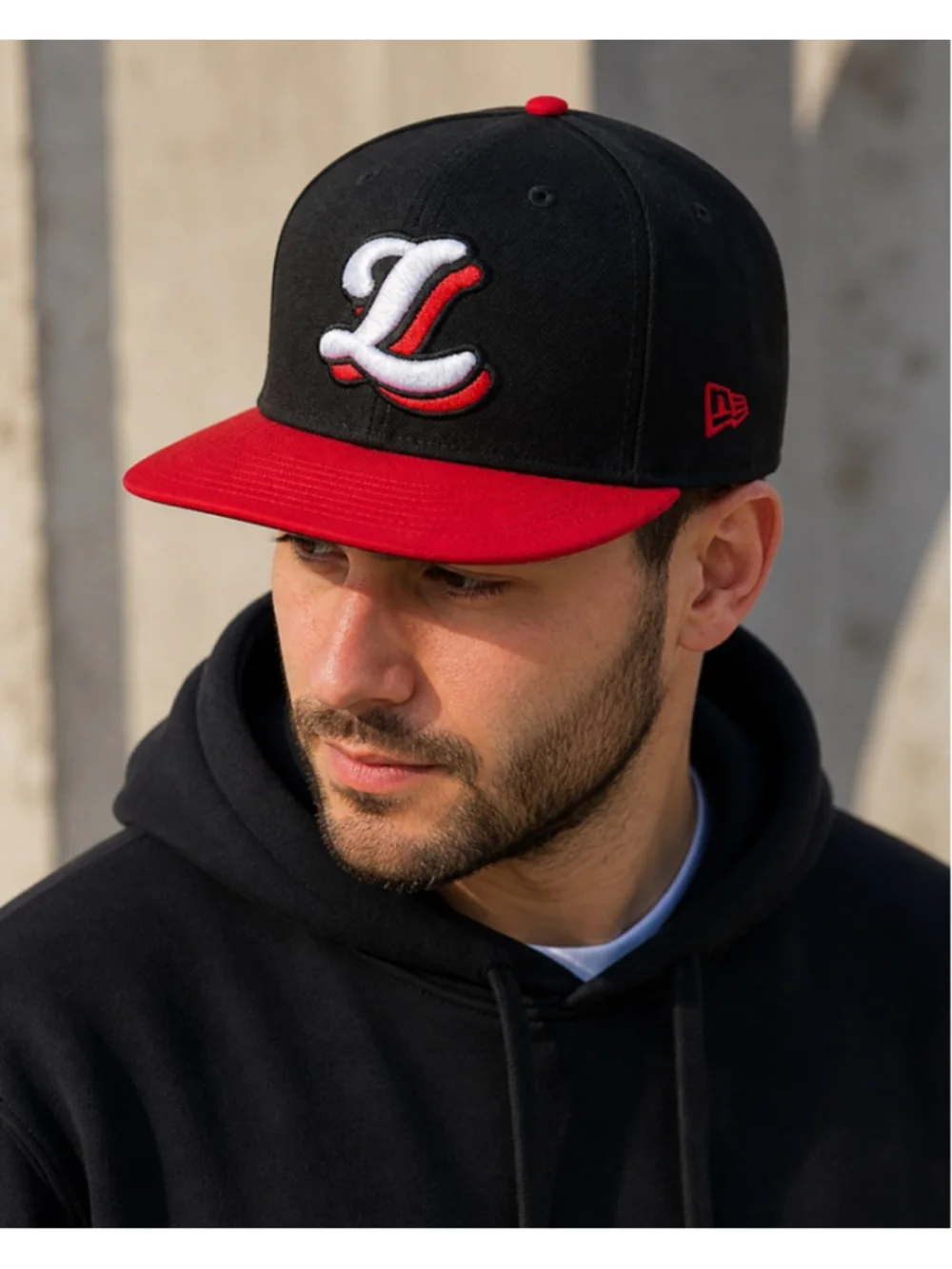 New Era 59FIFTY MiLB Fitted Hat Black Red Size 7 1/4 Baseball Cap - Picture 1 of 12